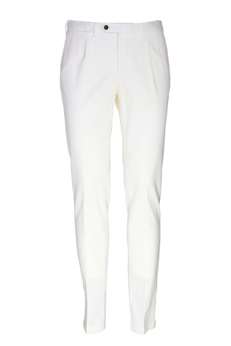Shop GERMANO  Trousers: Germano trousers with pleats.
Button and zip closure.
Side pockets.
Rear welt pockets.
Regular fit.
Composition: 69% Modal 28% Cotton 3% Elastane.
Made in Italy.. 78G 7911-0092